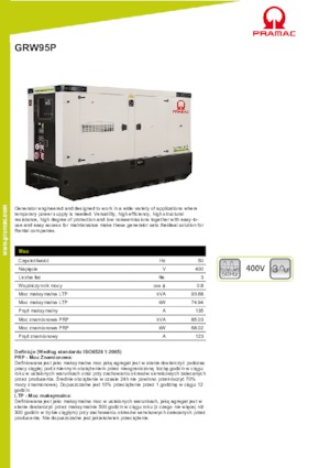 Дизелови генератори PRAMAC Lifter GRW 95 P