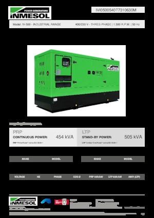 Дизелови генератори INMESOL IV-500
