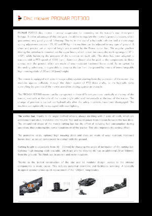 Задно монтирани навесни дискови косачки без кондиционер Pronar PDT 300