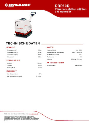 Виброплочи с обратен ход Dynapac DRP60D