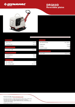 Виброплочи с обратен ход Dynapac DRQ50D