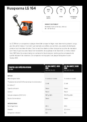 Виброплочи с обратен ход Husqvarna LG 164