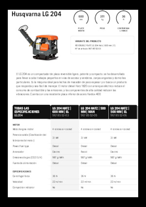 Виброплочи с обратен ход Husqvarna LG 204