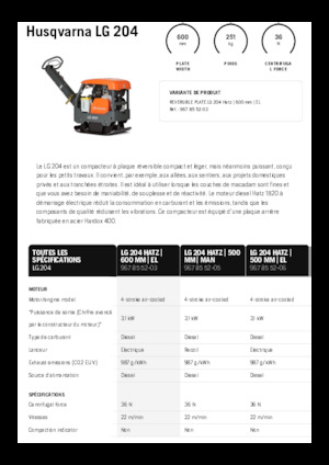 Виброплочи с обратен ход Husqvarna LG 204