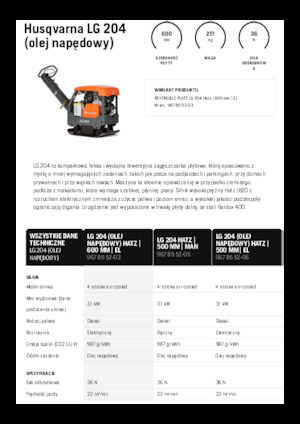 Виброплочи с обратен ход Husqvarna LG 204