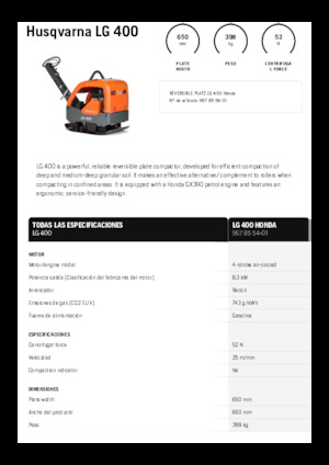 Виброплочи с обратен ход Husqvarna LG 400