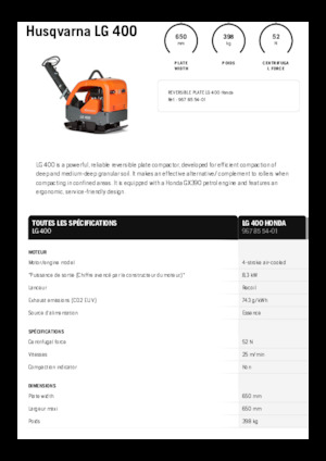 Виброплочи с обратен ход Husqvarna LG 400