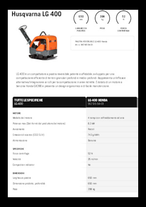 Виброплочи с обратен ход Husqvarna LG 400