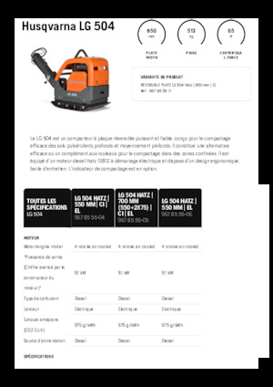 Виброплочи с обратен ход Husqvarna LG 504