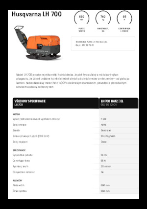 Виброплочи с обратен ход Husqvarna LH 700