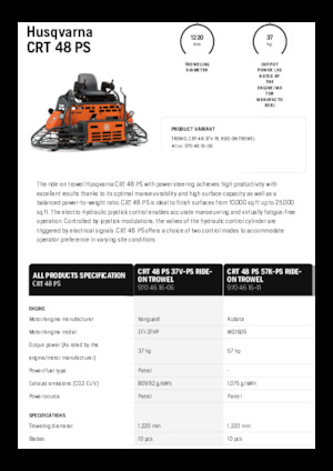 Двойни (мотороподобни) мистрии Husqvarna CRT 48 PS
