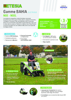 Косачки за трева и градински трактори Etesia BAHIA ELECTRIC M2EL