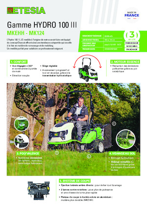Косачки за трева и градински трактори Etesia HYDRO 100 MK124