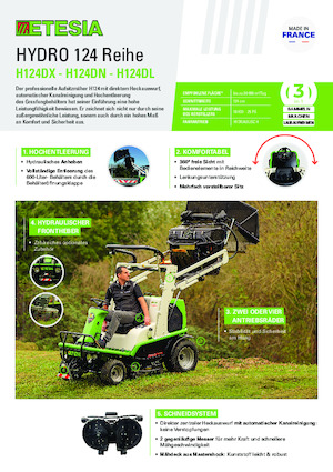 Косачки за трева и градински трактори Etesia HYDRO 124 DN