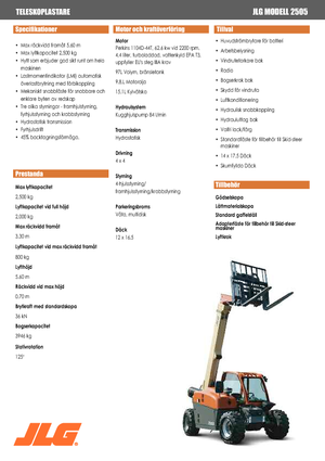 Телескопични манипулатори на материали JLG 2505