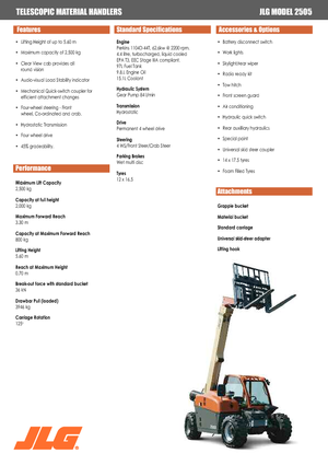 Телескопични манипулатори на материали JLG 2505