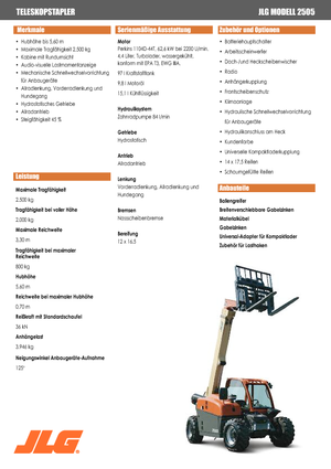 Телескопични манипулатори на материали JLG 2505