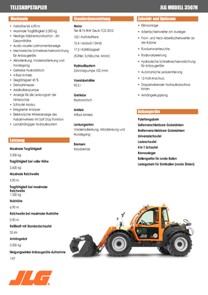 Телескопични манипулатори на материали JLG 3507 H