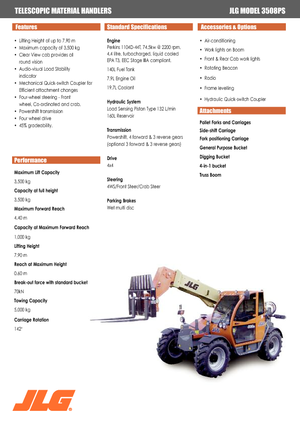 Телескопични манипулатори на материали JLG 3508 PS