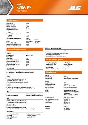 Телескопични манипулатори на материали JLG 3706 PS