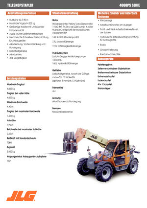 Телескопични манипулатори на материали JLG 4008 PS