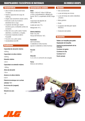 Телескопични манипулатори на материали JLG 4008 PS