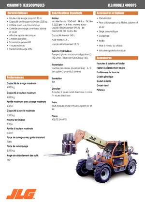 Телескопични манипулатори на материали JLG 4008 PS