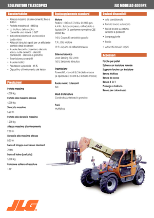 Телескопични манипулатори на материали JLG 4009 PS