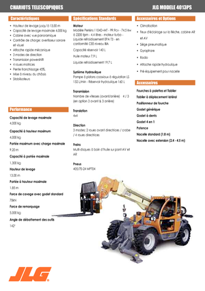 Телескопични манипулатори на материали JLG 4013 PS
