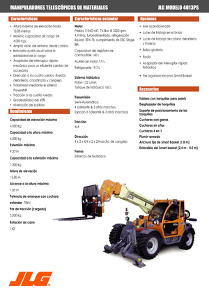 Телескопични манипулатори на материали JLG 4013 PS