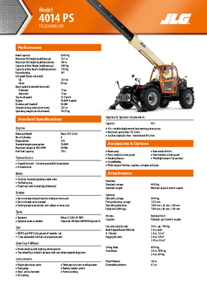 Телескопични манипулатори на материали JLG 4014 PS