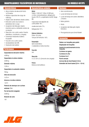 Телескопични манипулатори на материали JLG 4017 PS