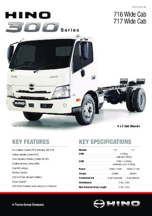 Твърдо шаси Hino 300 717 WIDE