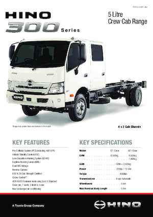 Твърдо шаси Hino 300 721 WIDE CREW