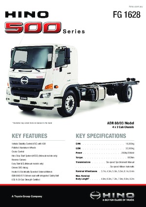 Твърдо шаси Hino 500 FG 1628 4x2