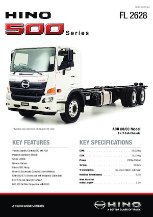 Твърдо шаси Hino 500 FL 2628 6x2