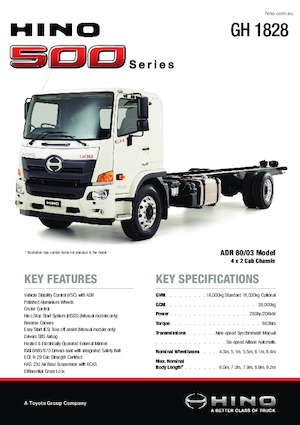 Твърдо шаси Hino 500 GH 1828 4x2