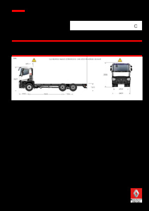 Твърдо шаси Renault C 380 8X4*4 R TRIDEM