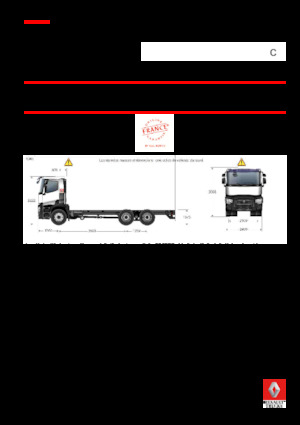 Твърдо шаси Renault C 380 8X4*4 R TRIDEM