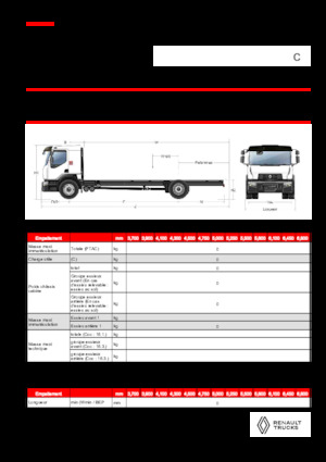 Твърдо шаси Renault C CAB2300 460 4X2 R E6