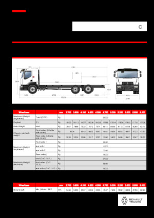 Твърдо шаси Renault C CAB2300 460 6X2 R E6