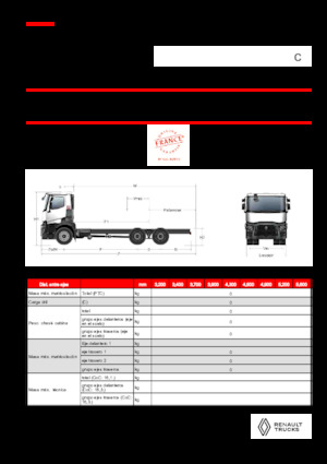Твърдо шаси Renault C P6X4 OFF ROAD 11L E6