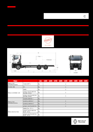 Твърдо шаси Renault C P6X4 OFF ROAD 11L E6