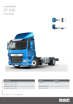 Твърдо шаси DAF CF 230 FA