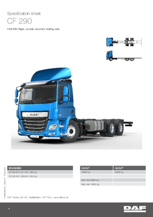 Твърдо шаси DAF CF 290 FAS