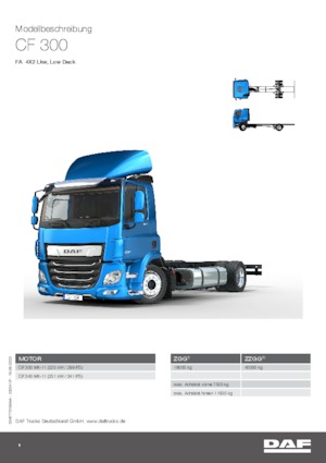 Твърдо шаси DAF CF 300 FA Low Deck LH