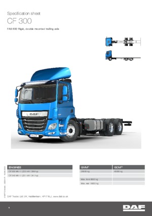 Твърдо шаси DAF CF 300 FAS