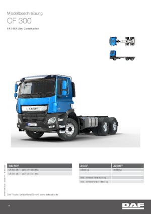 Твърдо шаси DAF CF 300 FAT Construction