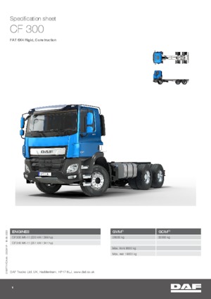 Твърдо шаси DAF CF 300 FAT Construction