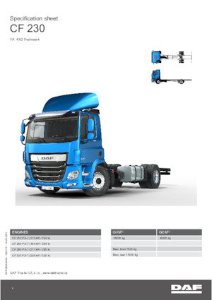 Твърдо шаси DAF CF 320 FA